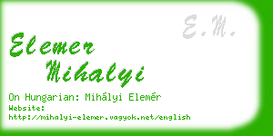 elemer mihalyi business card